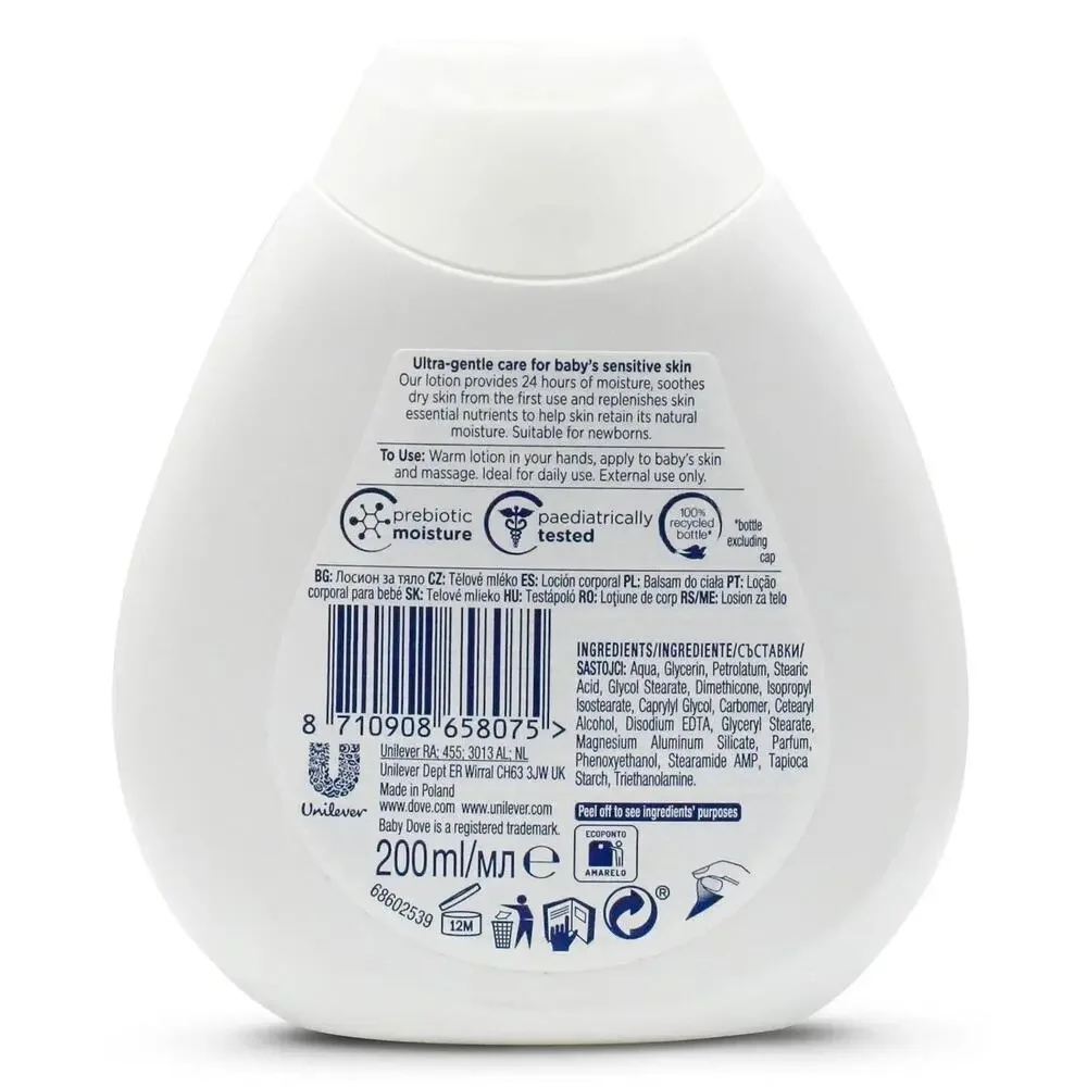 2-Pack Baby Dove Sensitive Skin Care Hypoallergenic Lotion Rich Moisture 6.5oz